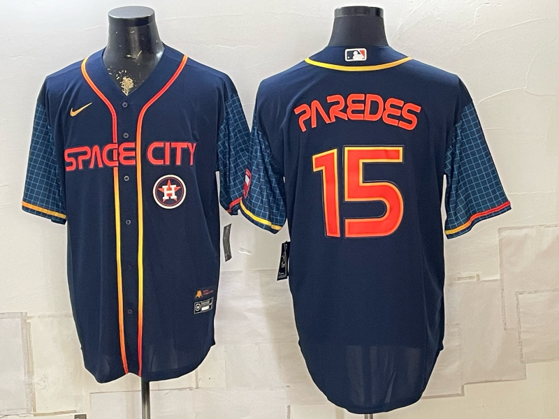 Men 2026 Houston Astros #15 Paredes Blue MLB Jerseys 0826001->houston astros->MLB Jersey